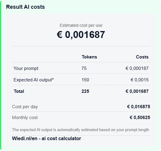 AI cost calculator